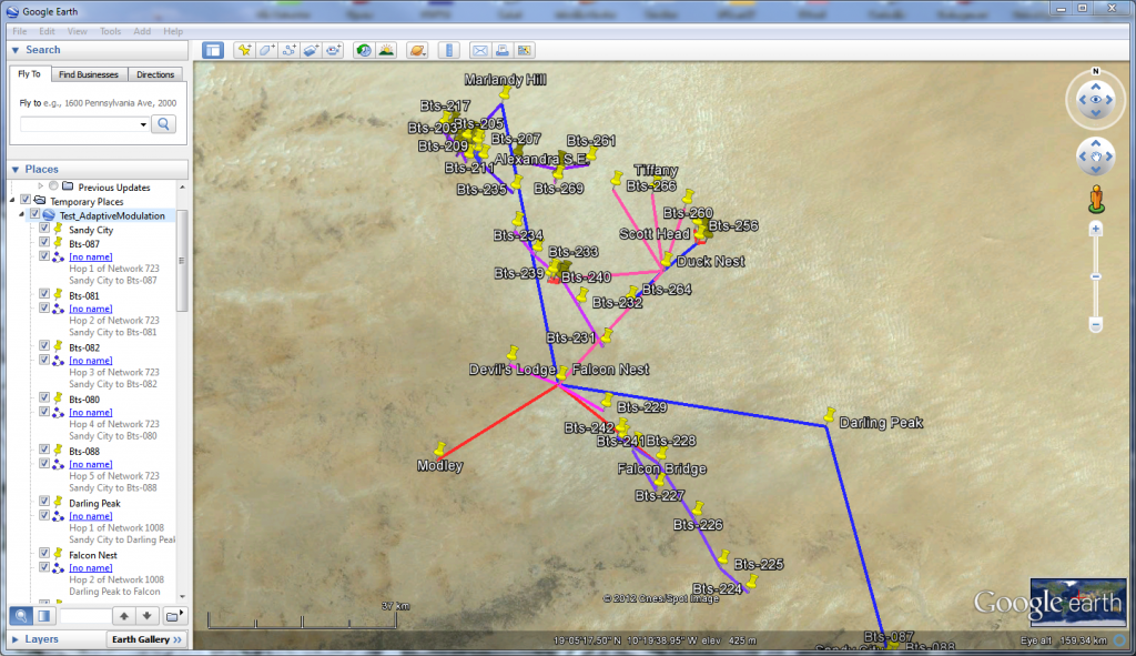 Export the active Microwave Links to Google Earth