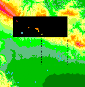 Nodal Search for 6 Stations: nodal in colored areas in black rectangle has LoS